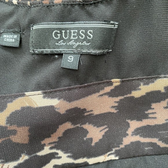 Guess Leopard Print Chiffon Mini Dress - Size 9 - Picture 7 of 9